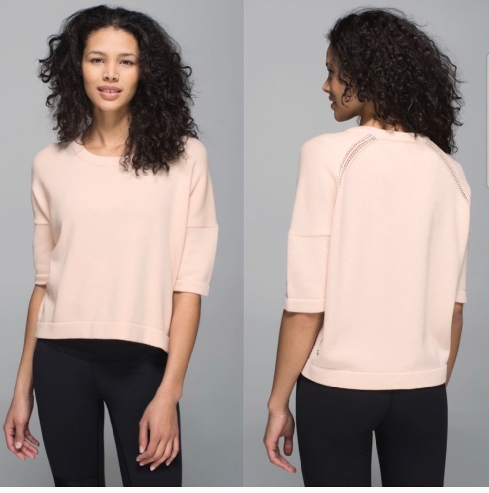 Lululemon Bhakti Reality Short Sleeve Butter Pink / Heathered Angel Wing Size 12